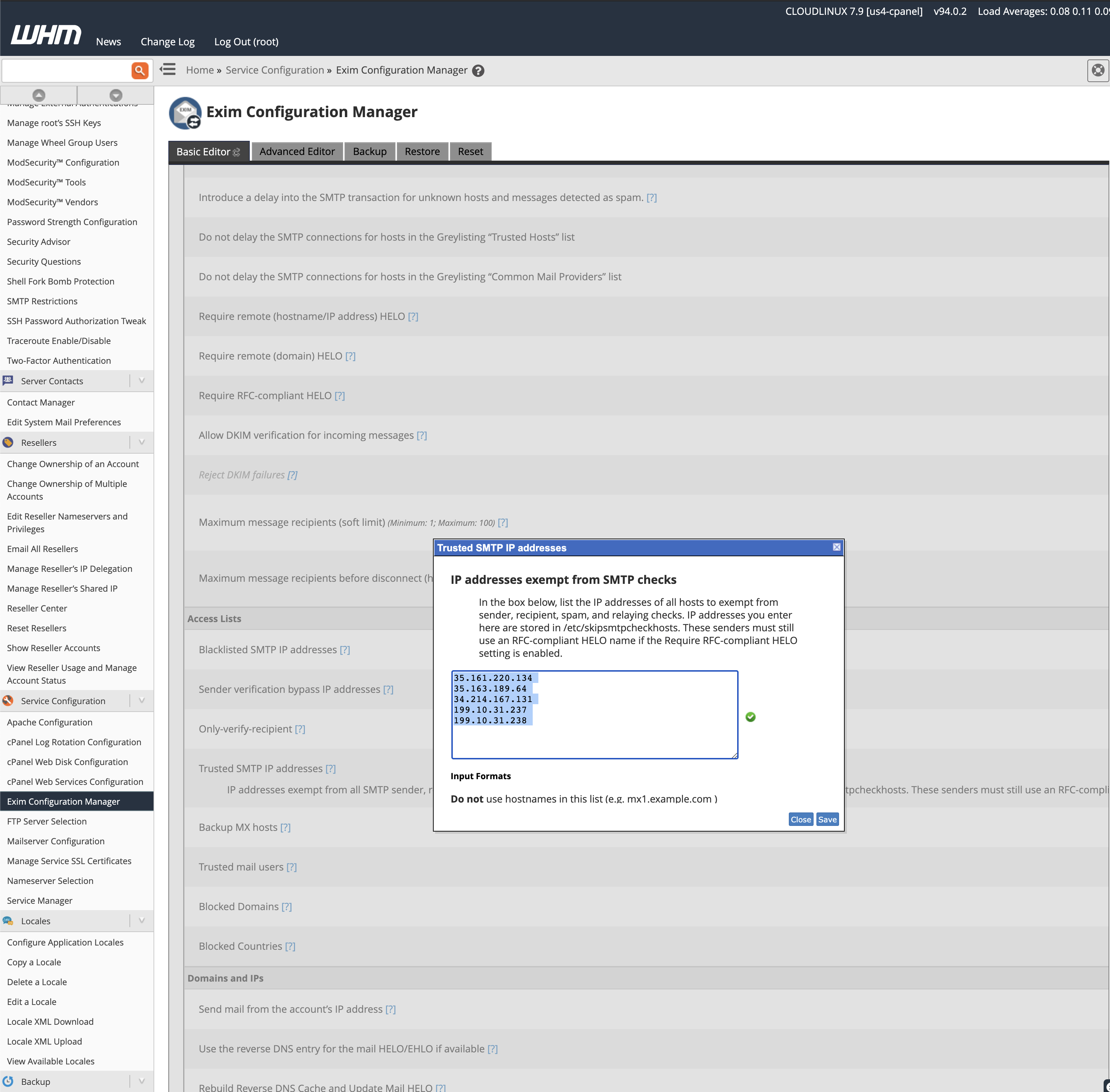 How to install and configure MailChannels in cPanel 3 Exim Configuration Manager